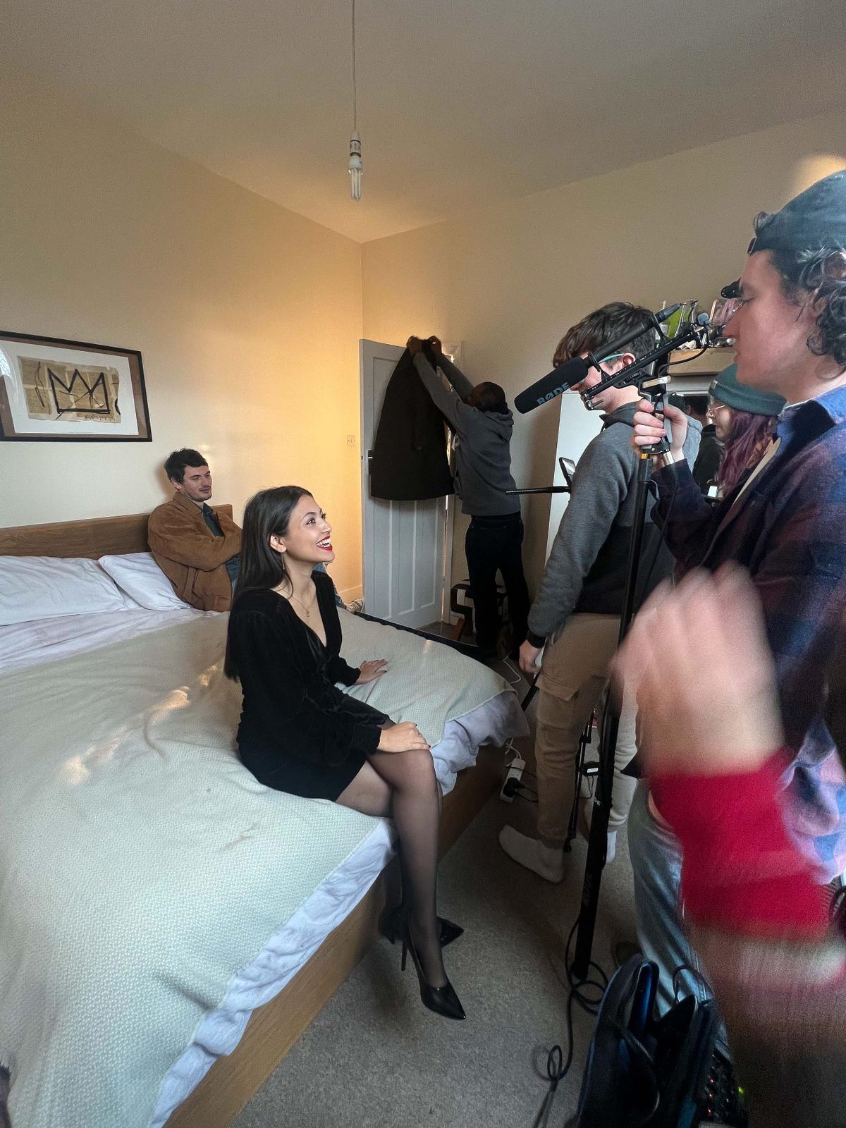 مي الغيطي خلال التصوير