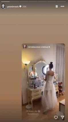 بالصور حقيقة فستان الفنانة ياسمين رئيس زواج أم فيلمها الجديد الفستان الأبيض