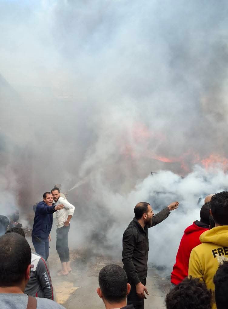 حريق هائل في مصنع قطن بالمحلى الكبرى