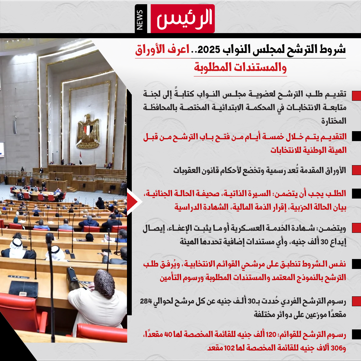 شروط الترشح لمجلس النواب 2025.. اعرف الأوراق والمستندات المطلوبة