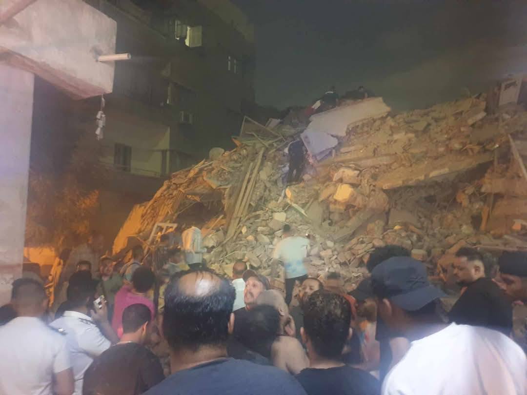 انهيار عقار نور الشريف بالسيدة زينب