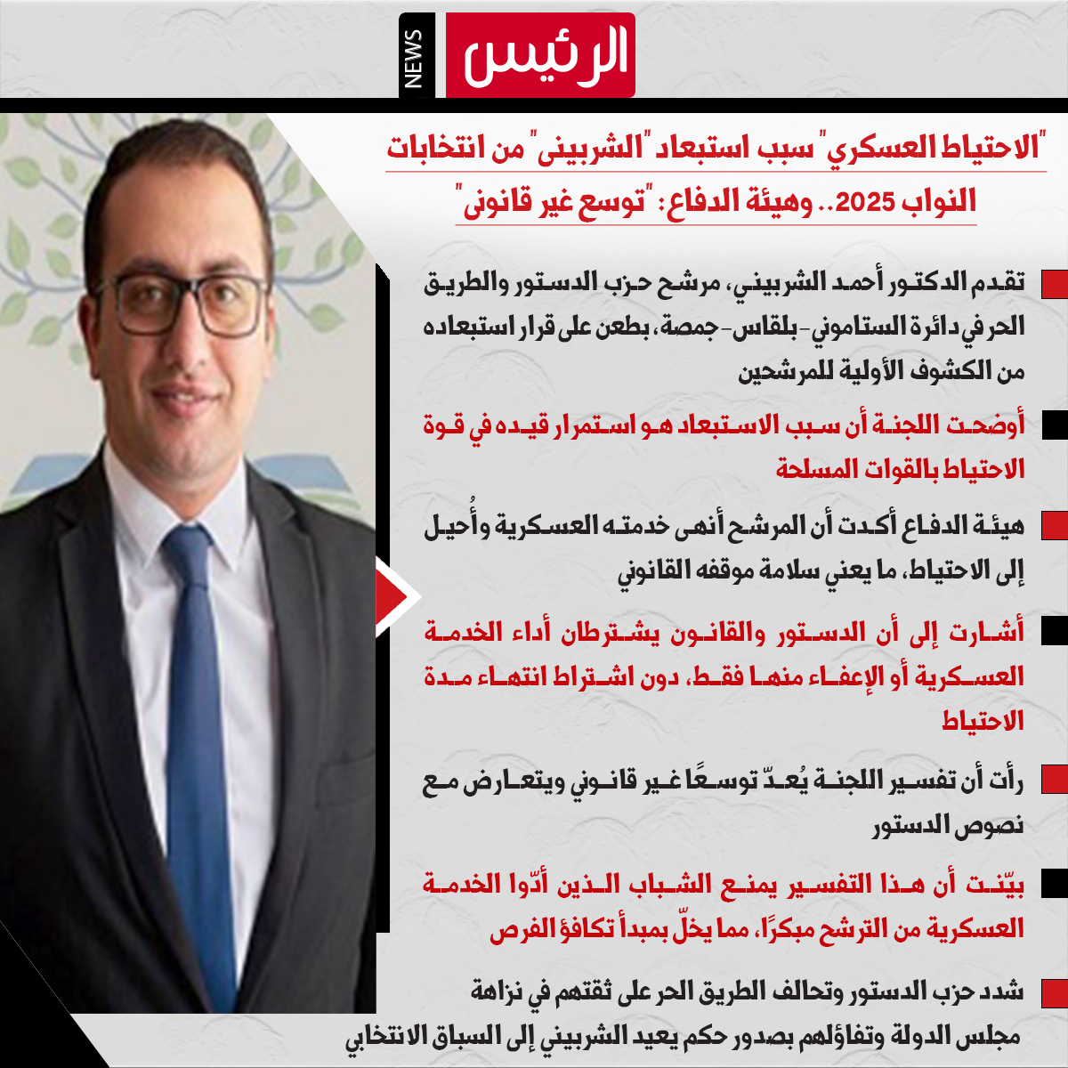 سبب استبعاد أحمد الشربينى من انتخابات مجلس النواب 2025