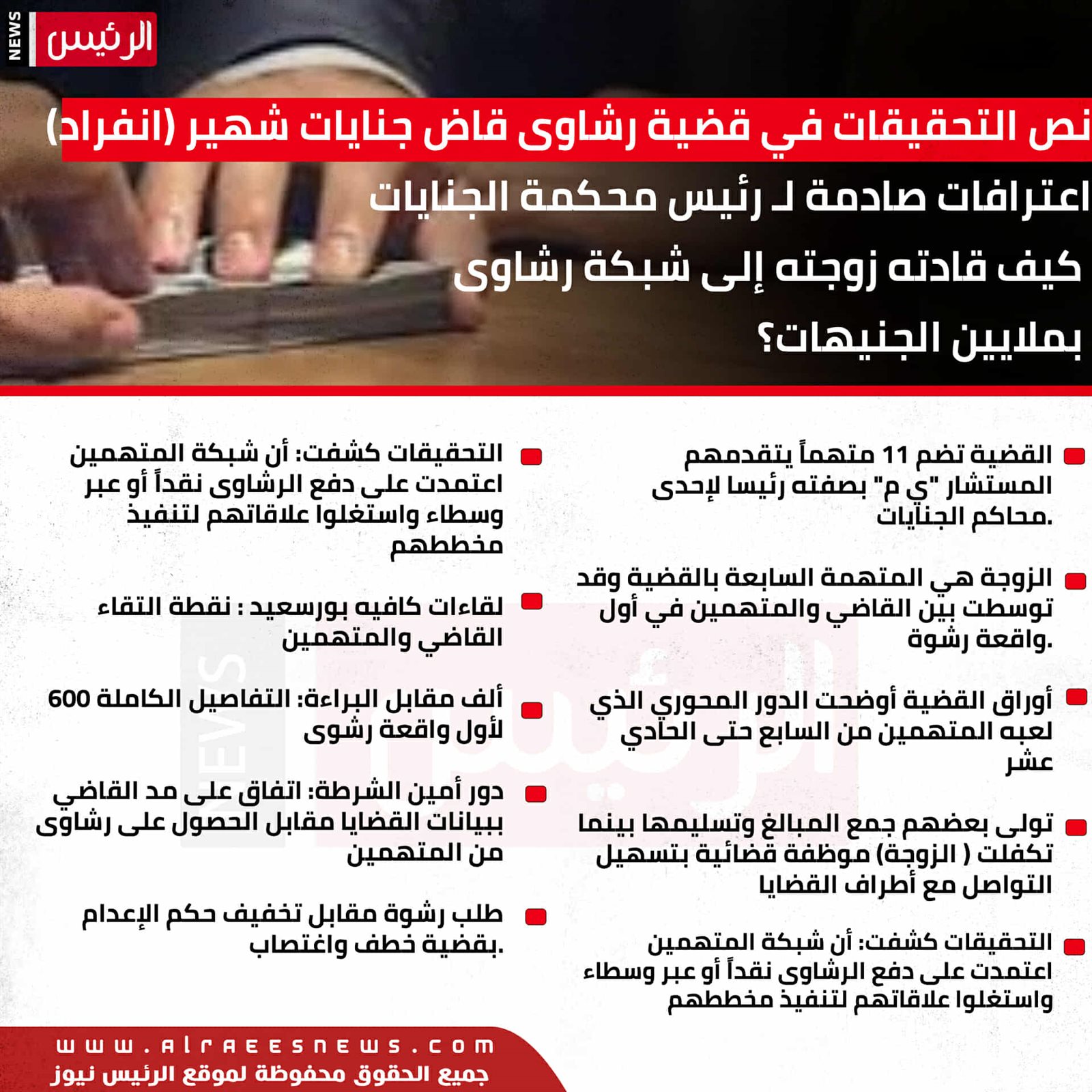 نواصل نشر تحقيقات نيابة أمن الدولة العليا في قضية رشوة قاضي الجنايات عاجل