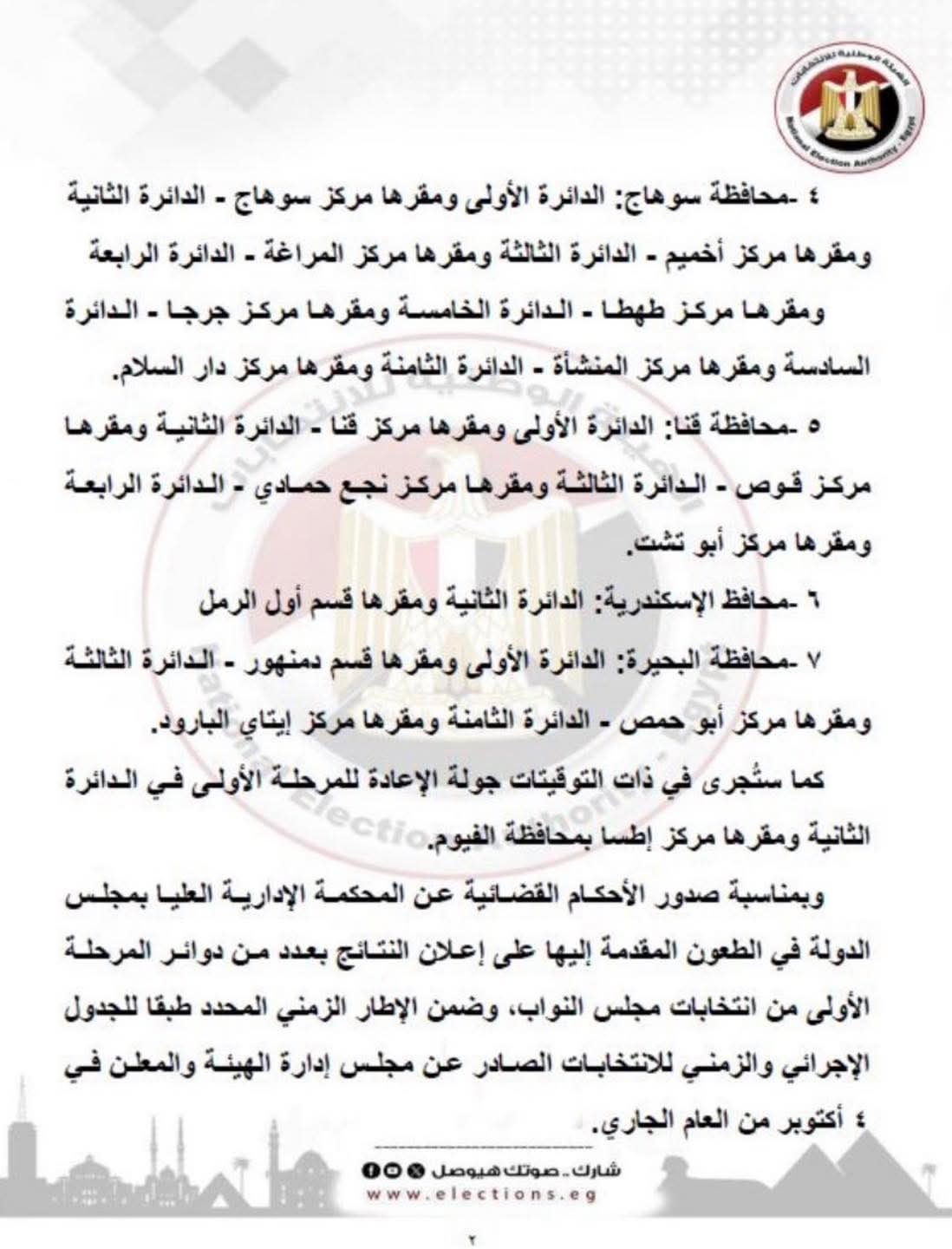 الوطنية للانتخابات: جولة الإعادة لمجلس النواب تبدأ غدا في 19 دائرة