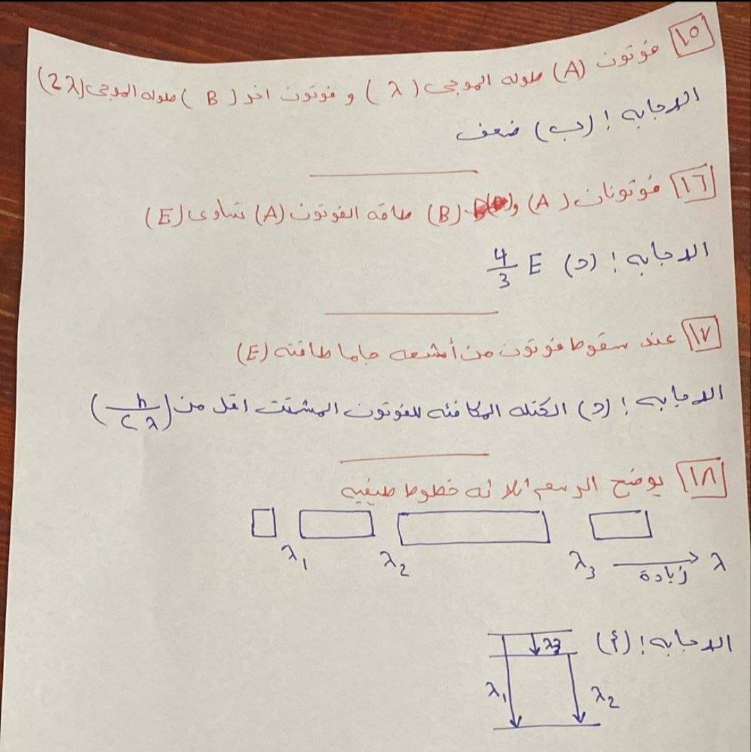 اجابة امتحان الفيزياء للثانوية العامة 2026
