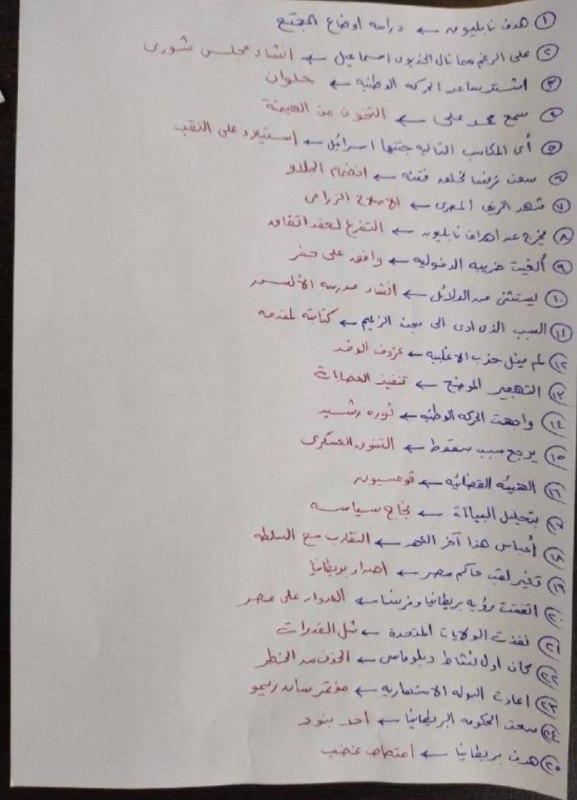 حل امتحان التاريخ للثانوية العامة 2026 أدبي 