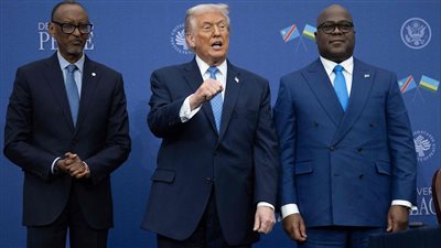 ترامب أثناء حضور الاتفاقية    