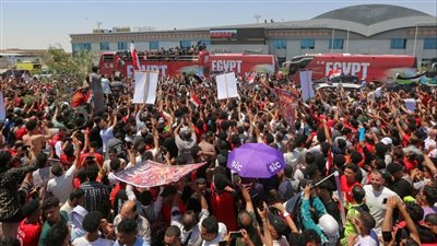 جانب من استقبال منتخب مصر في العلمين    