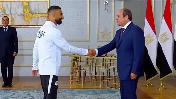 جانب من تكريم الرئيس السيسي لمحمد صلاح ولاعبي المنتخب    