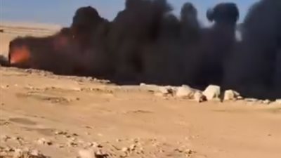 احتراق سيارة دفع رباعي    