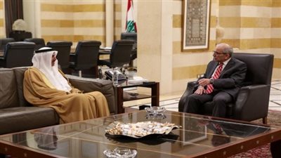 صقر غباش خلال لقاء رئيس الوزراء اللبناني    
