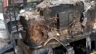 جانب من حريق التوكتوك     