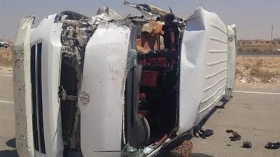 حادث ميكروباص الطريق الدولي الساحلي مطروح    