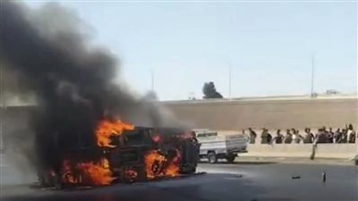 تصادم أتوبيس وسيارة نقل بطريق الإسماعيلية الصحراوي    